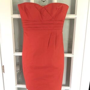 J. Crew Coral Ruched Strapless Cocktail Dress
